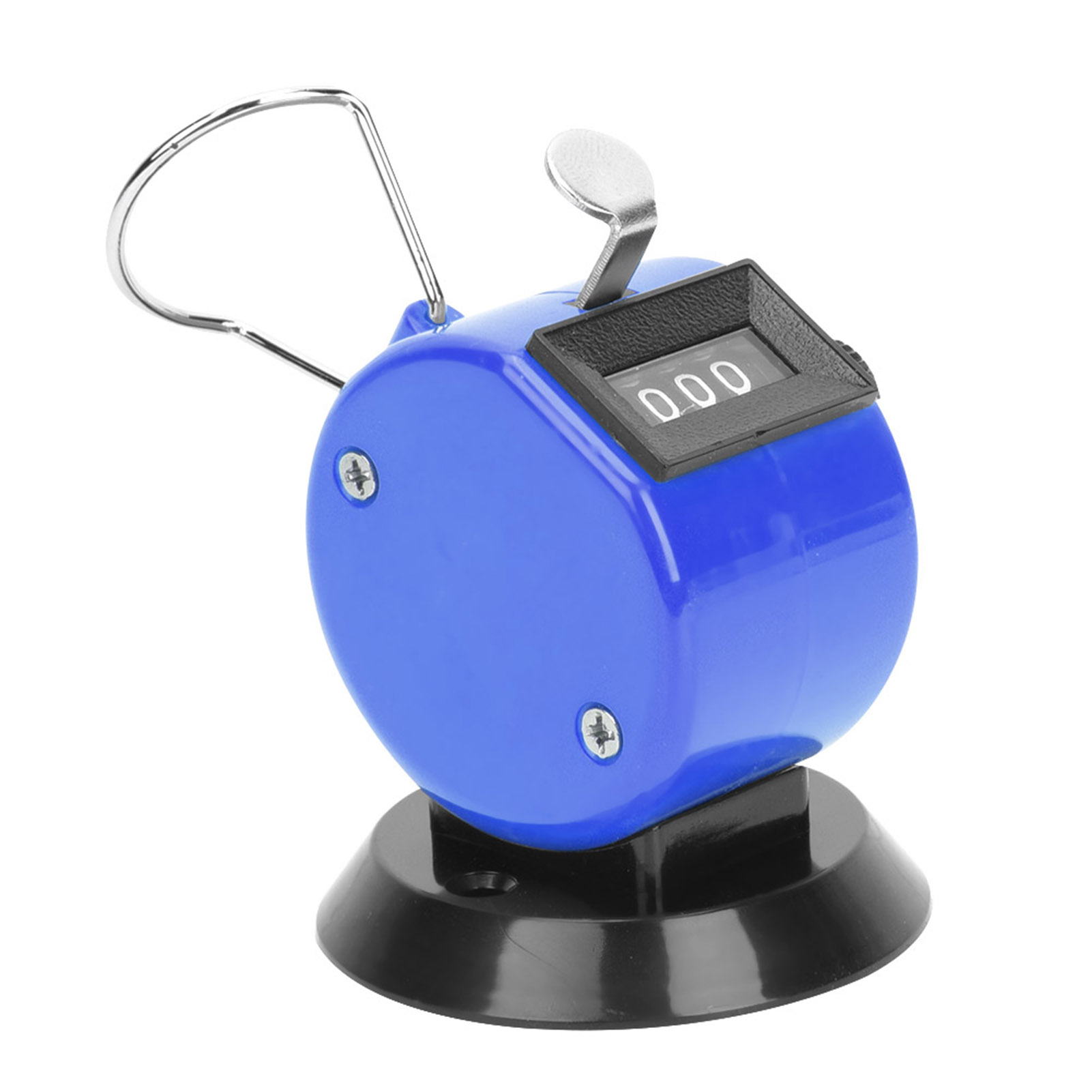 Berm Handzähler, 4-stellig, Gehäuse Aus Abs-kunststoff, Mechanisches Handzählgerät Mit Hakenfuß, Blau