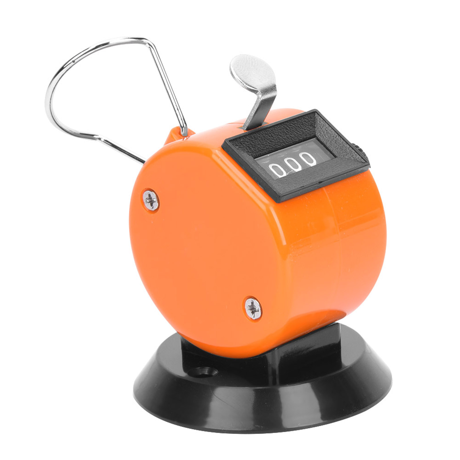 Berm Handzähler, 4-stellig, Gehäuse Aus Abs-kunststoff, Mechanisches Handzählgerät Mit Hakenfuß, Orange