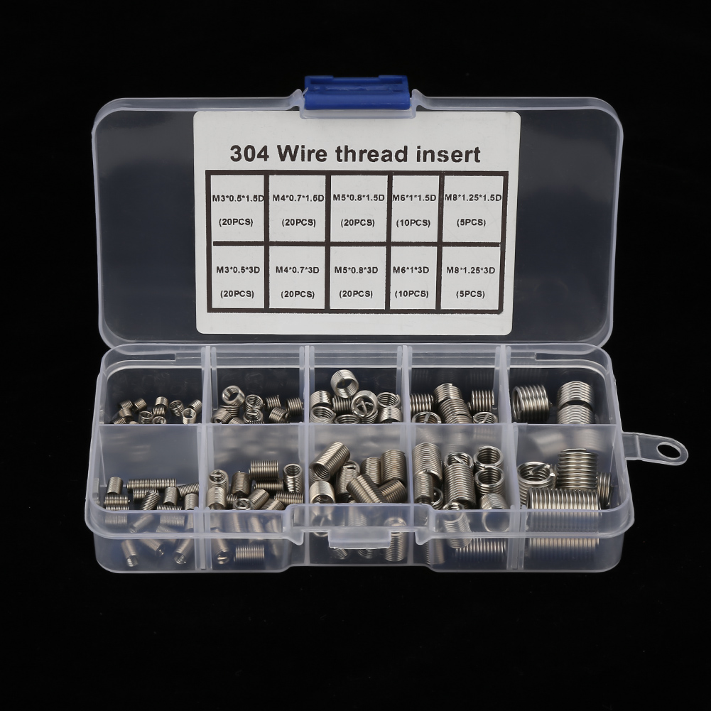 150 Stück M3-m8 Edelstahl Ss304 Spiralgewindeeinsätze