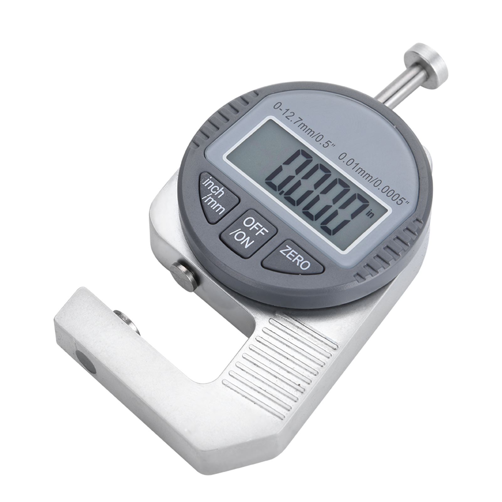 Digitales Lcd-display, Prozentuale Dickenmessgerät 0–12,7 Mm / 0,5 Zoll, 0,01 Mm / 0,0005 Zoll, Flacher Messkopf