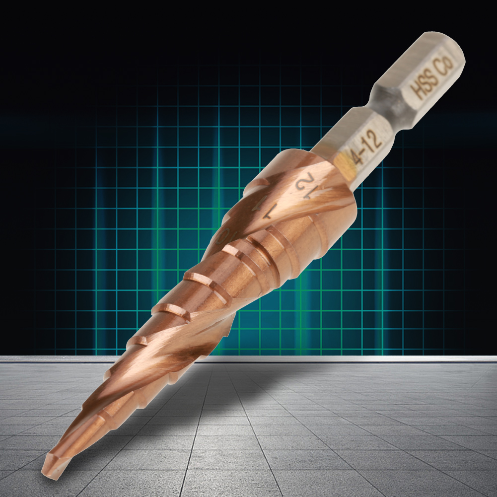 1 Stück Sechskantgriff-spiralnut-stufenkegel-kobaltbohrer Aus Hochgeschwindigkeitsstahl (4-12 Mm)