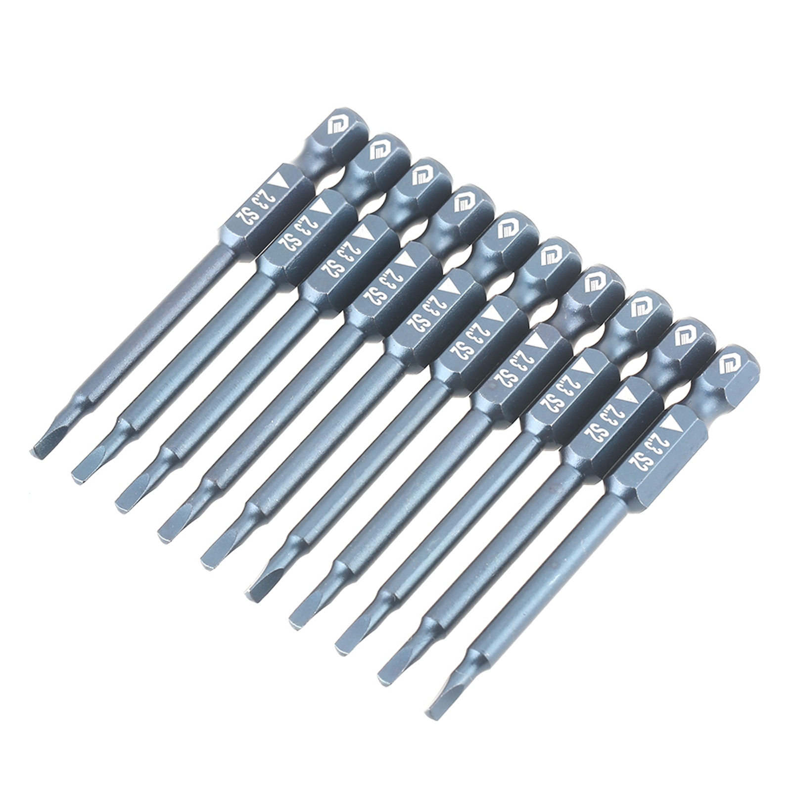 10-teiliges Set Mit 1/4-zoll-schaft, 65 Mm, S2-legierungsstahl, Dreieckkopf-schraubendreherbits, H6,3 X 65 Mm X 2,3 Cm