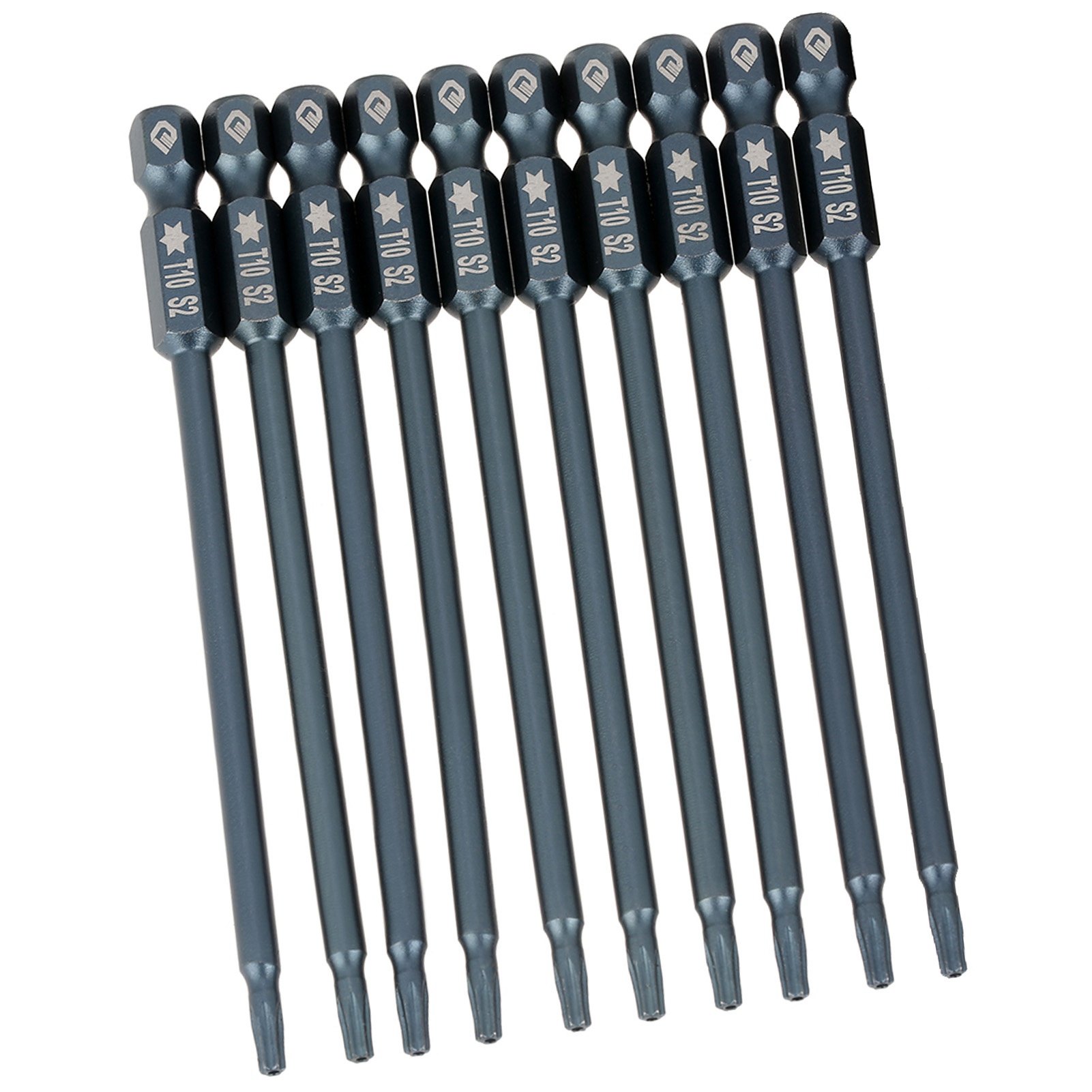 10-teiliges Set Mit 100 Mm Langen, 1/4"-sechskant-t10-magnet-sicherheitsschraubendreherbits Mit Sternkopf