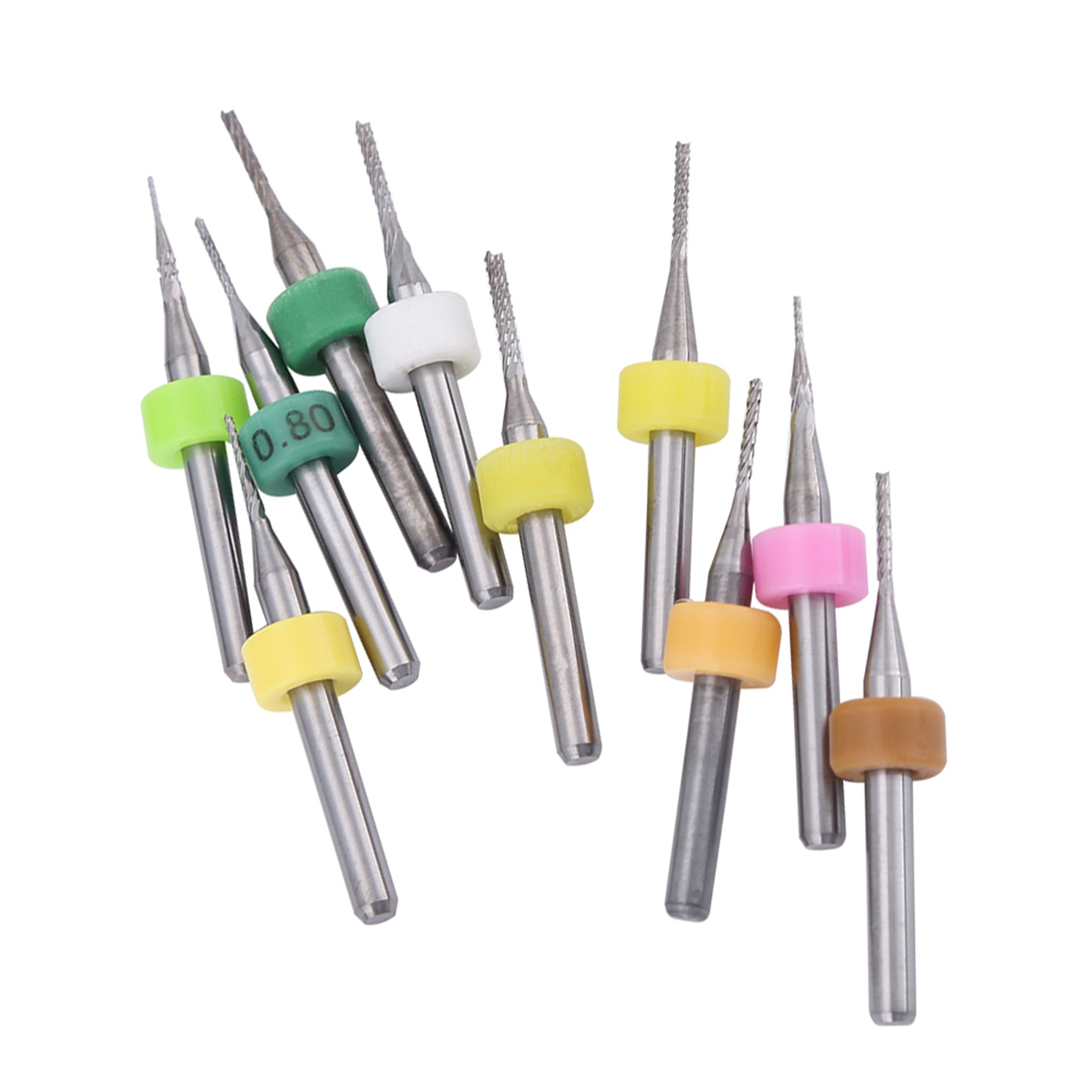 10 Stück 0,5/0,6/0,7/0,8/0,9/1,0/1,1/1,2/1,3/1,4 Mm Pcb-schaftfräser, Gravurbits, 1/8"-schaft