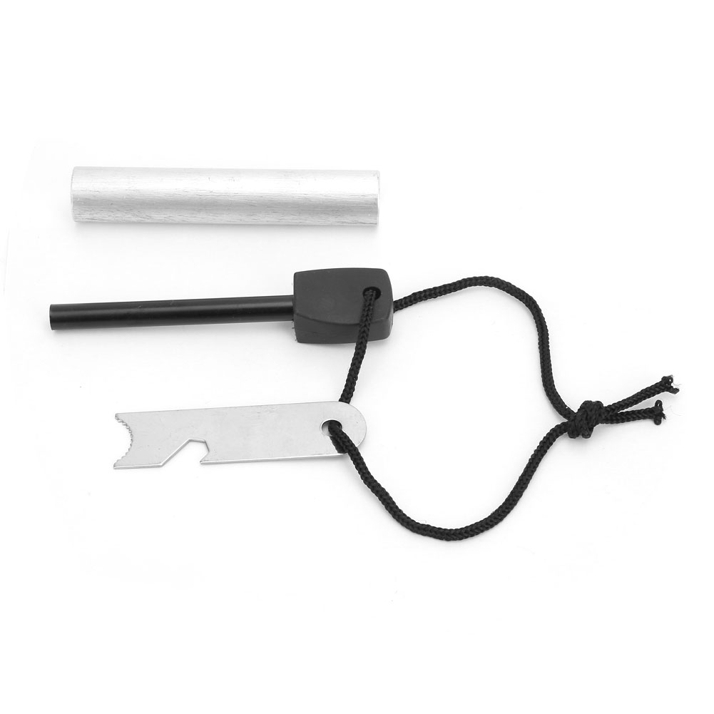 2-in-1 Tragbarer Edelstahl-schaber, Feuersteinstab 18 X 100 Mm, Magnesiumstange