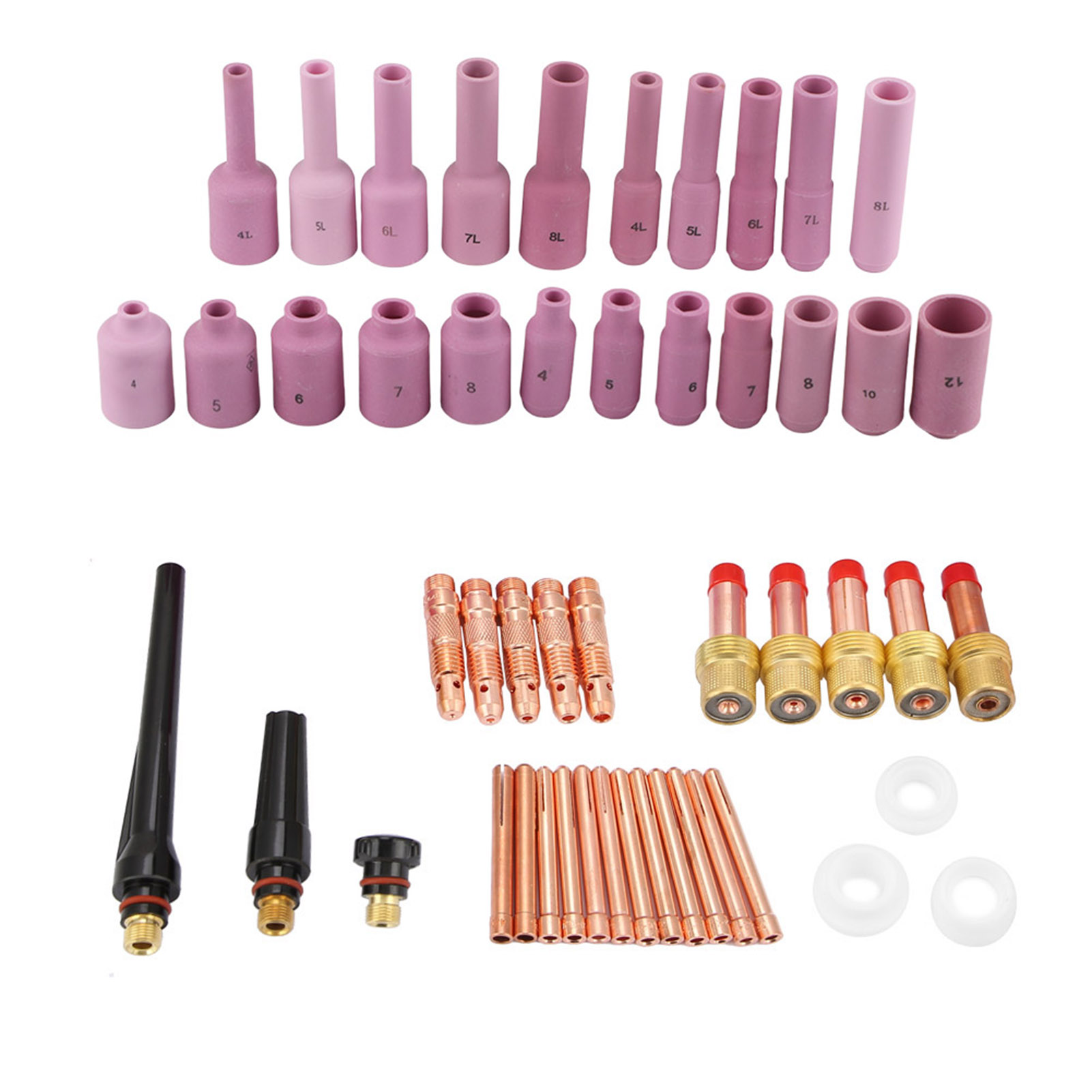 50-teiliges Set Verbrauchsmaterialien Und Zubehör Für Wp-17/18/26-wig-schweißbrenner