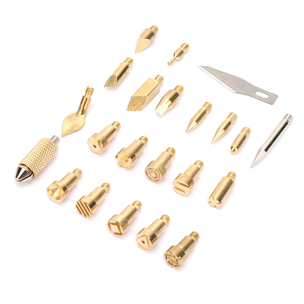 22-teiliges Set Aus Messing-elektrolötkolbenspitzen, Brennspitzen Für Holz, Pyrographie-schweißwerkzeug-zubehör