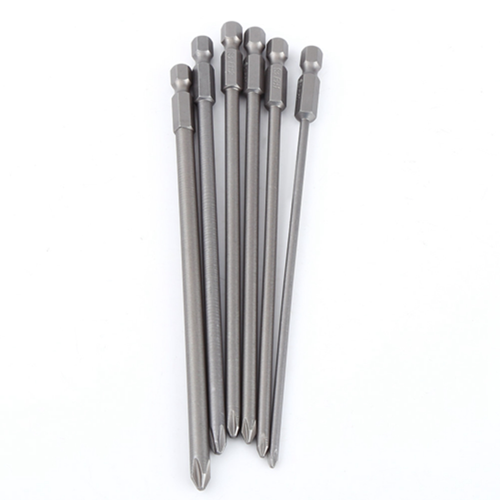 6-teiliges Magnetisches Schraubendreher-bit-set Mit Kreuzschlitz, Schaft 1/4" S2 Stahl, 150 Mm.