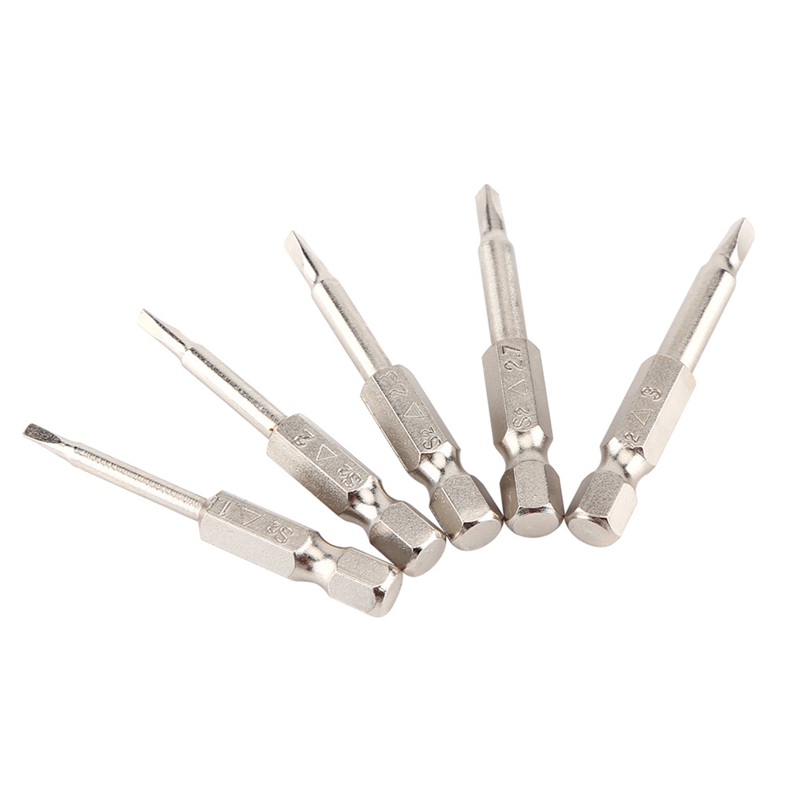 5 Stück 50 Mm 1/4"-sechskant-dreieckschraubendreherbits Δ1,8/δ2,0/δ2,3/δ2,7/δ3,0 Stark Magnetisch