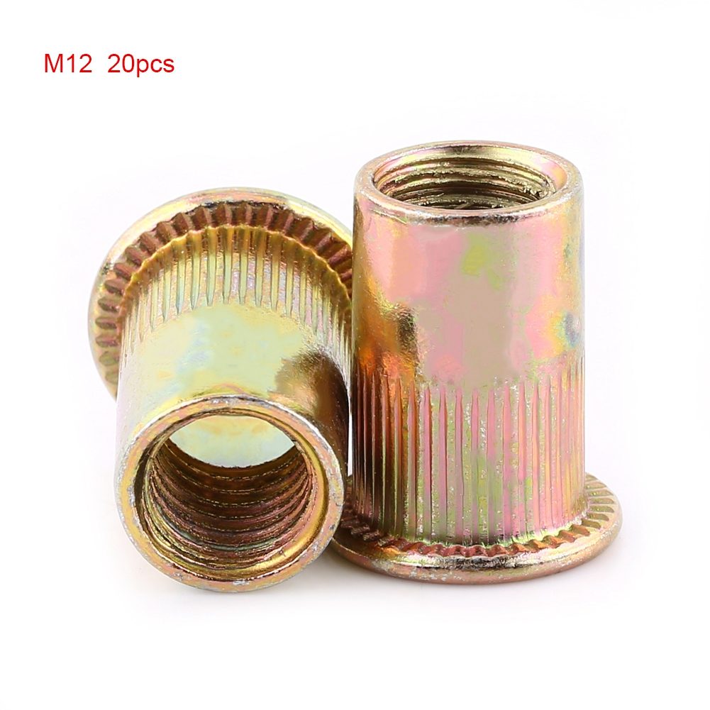 M3-m12 Flachgewindenietmuttern Aus Kohlenstoffstahl, Flanschnietmuttern, Einnietmuttern, Befestigungselemente (m12x20 Stück)