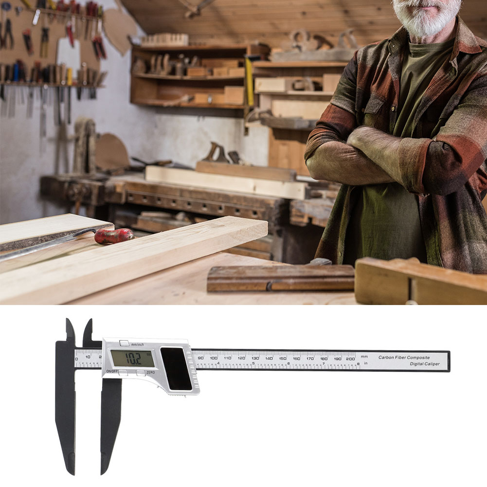 200-mm-digitalmessschieber Mit Solarantrieb Und Kohlefaser-lineal Mit 75 Mm Langem Messbacken (200-mm-digitalmessschieber)