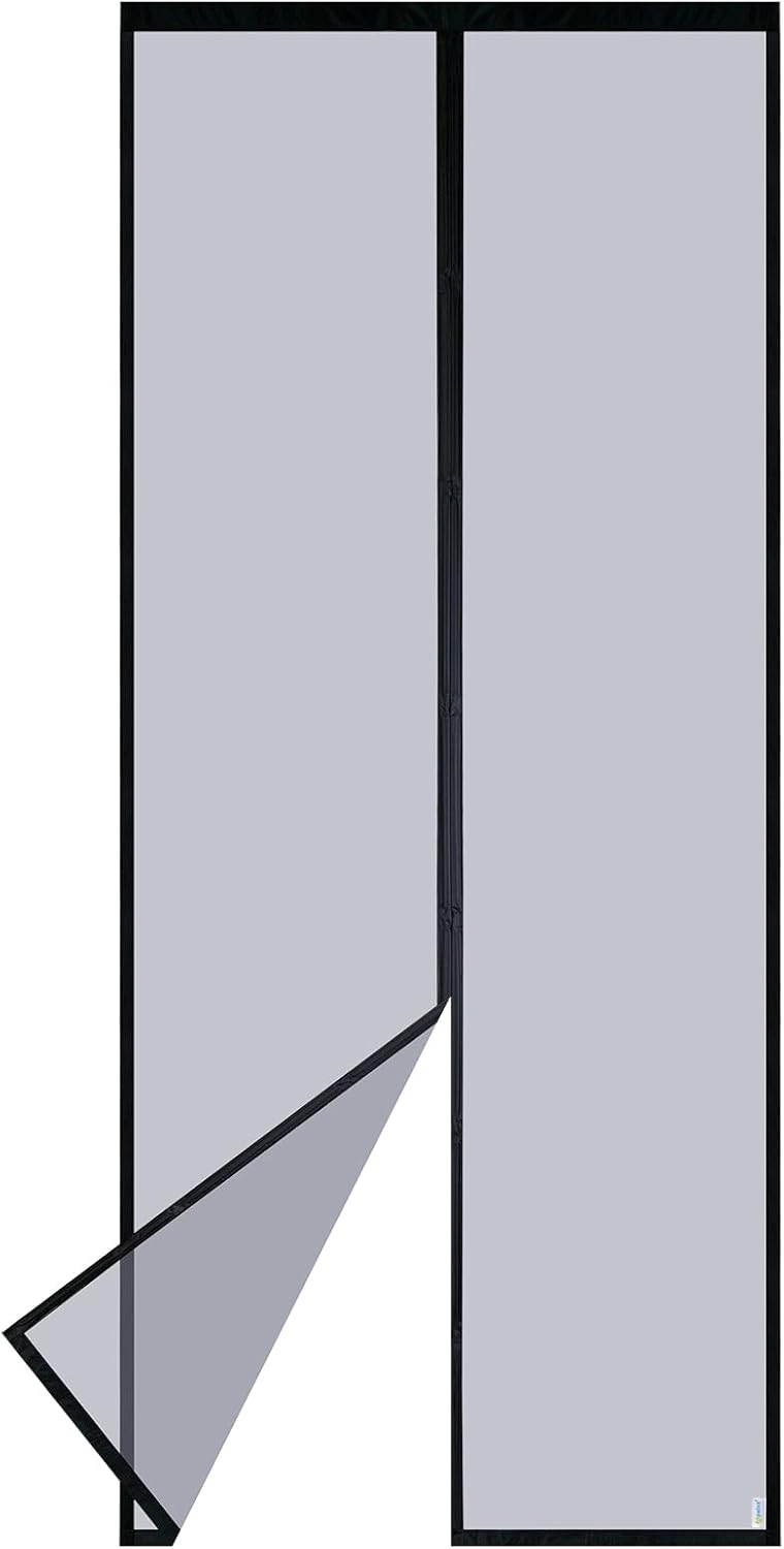 Magnetisches Moskitonetz Für Türen, 90 X 210 Cm, Extra Starkes Netzgewebe, Magnetverschluss Oben Und Unten, Automatischer Schließmechanismus, Hält Frische Luft Im Inneren, Schwarz