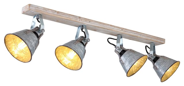 Decken Strahler zinkfarben Wohn Zimmer vintage Beleuchtung Spot Lampe verstellbar Globo 15366Z-4