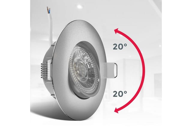B.k.licht - Einbaustrahler 68mm 12er Set - 230V, 4,9W, 480lm, led, warmweiß, matt-nickel