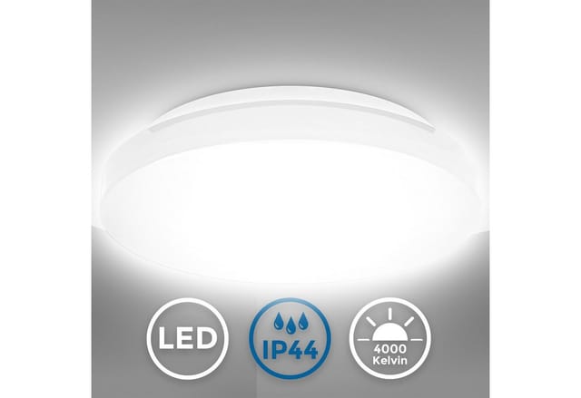 Deckenleuchte Ø28,8 cm - 12W, 1200lm, LED, IP44, neutralweiß, weiß