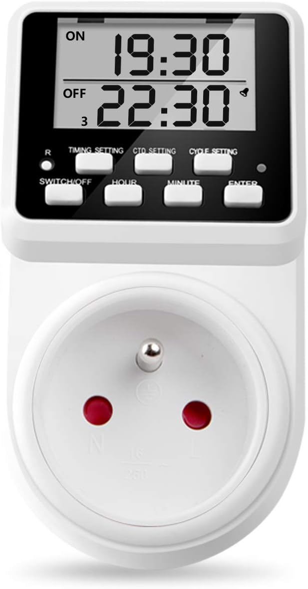 Programmierbarer Digitaler Stecker Mit Wiederholungszyklus, Timer Und Countdown-timer, 16 A, 3680 W