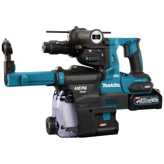 Akku-Kombihammer HR004GM202, 40 v, SDS-plus/Bohrfutter, incl. 2x Akku 4 Ah, Schnellladegerät, Zubehör, makpac - Makita