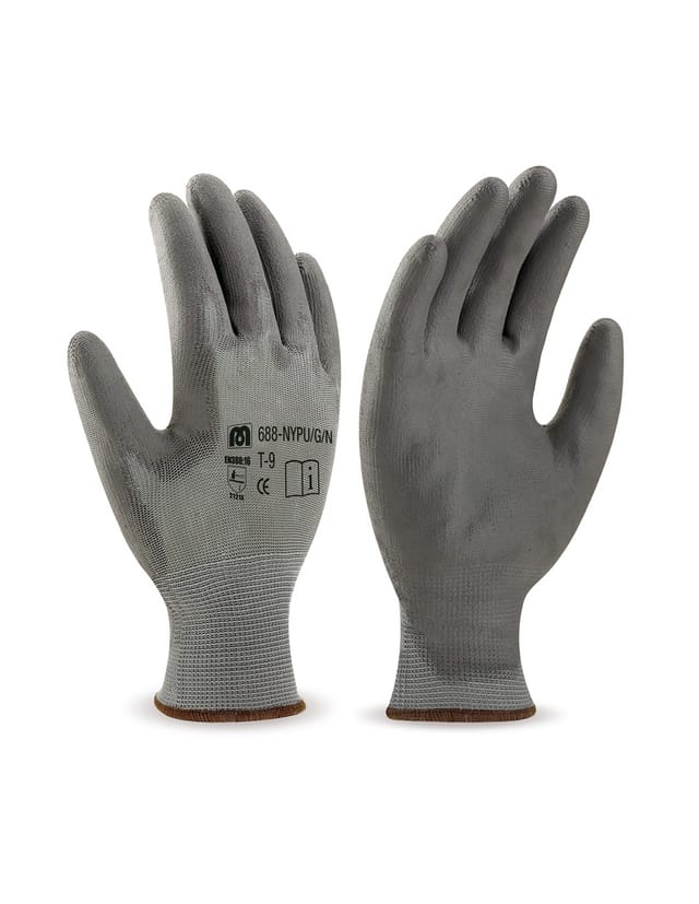 Polyurethanbeschichtete Polyesterhandschuhe (Größe 9) EN388 grau