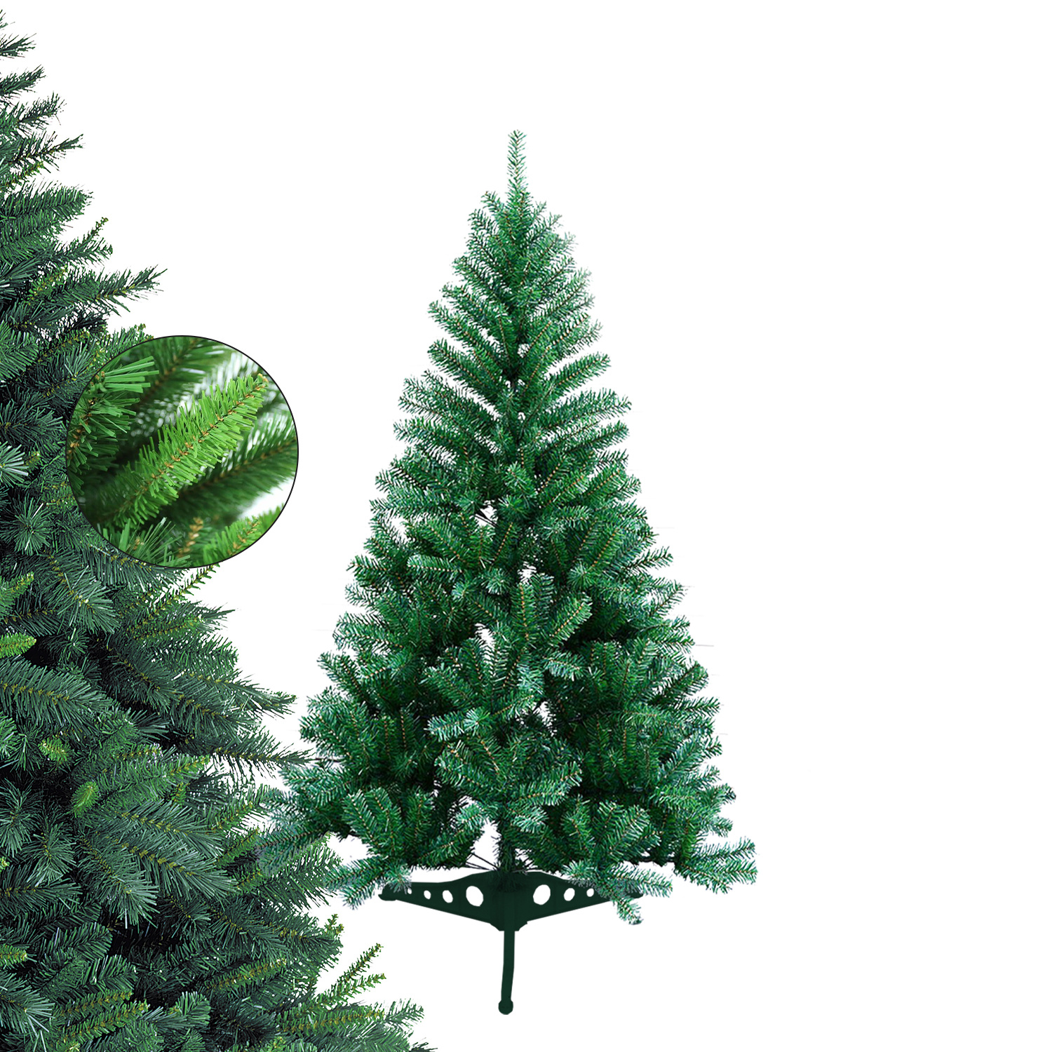 Randaco 120cm Künstlicher Weihnachtsbaum Mit 220 Spitzen Pvc, Tannenbaum Mit Ständer, Christbaum Kunstbaum Grün