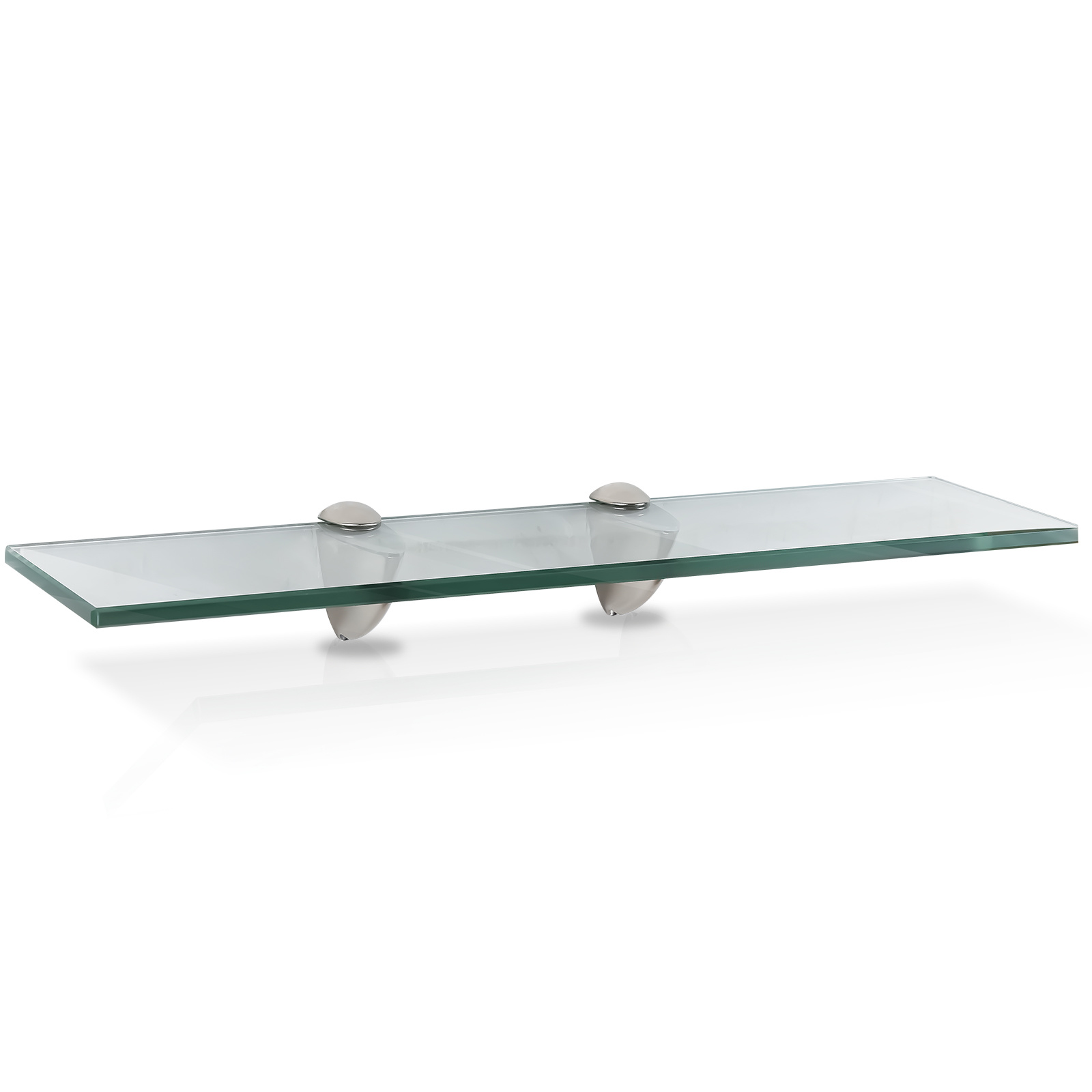 Randaco Glasregal Wandregal 50 X 10 X 0,8 Cm, Klarglas Glasboden Mit Halterungen, Badregal Ablage Hängeregal Für Bad, Küche & Wohnzimmer