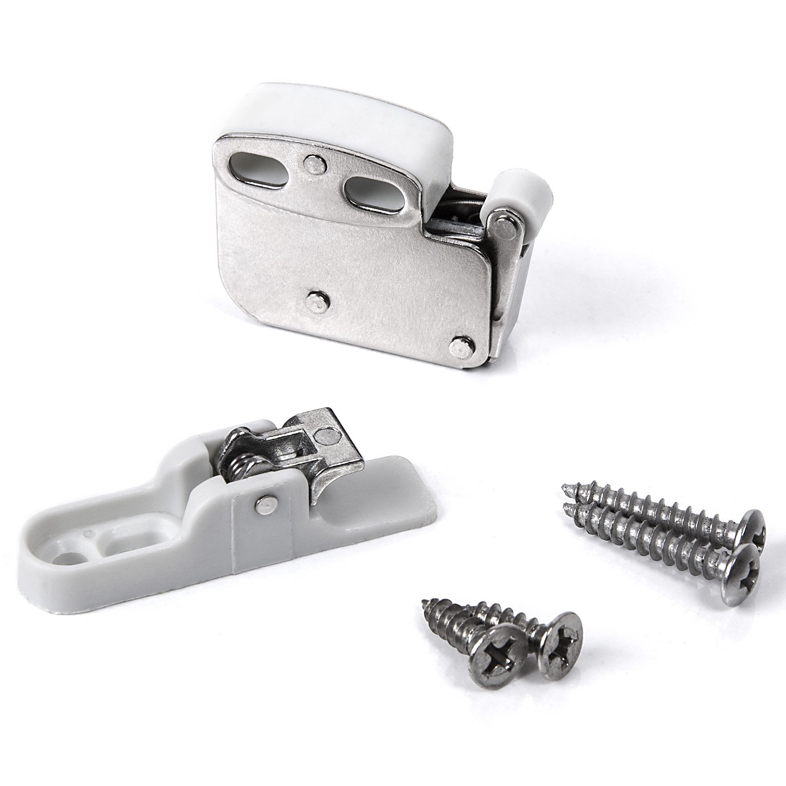 100er Pack - Federschnäpper Mini Latch Inkl. Halteplatte