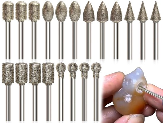 20 Diamantfräser Mit 1/8-zoll-schaft – Für Keramik, Stein, Glas – Dremel-kompatibel