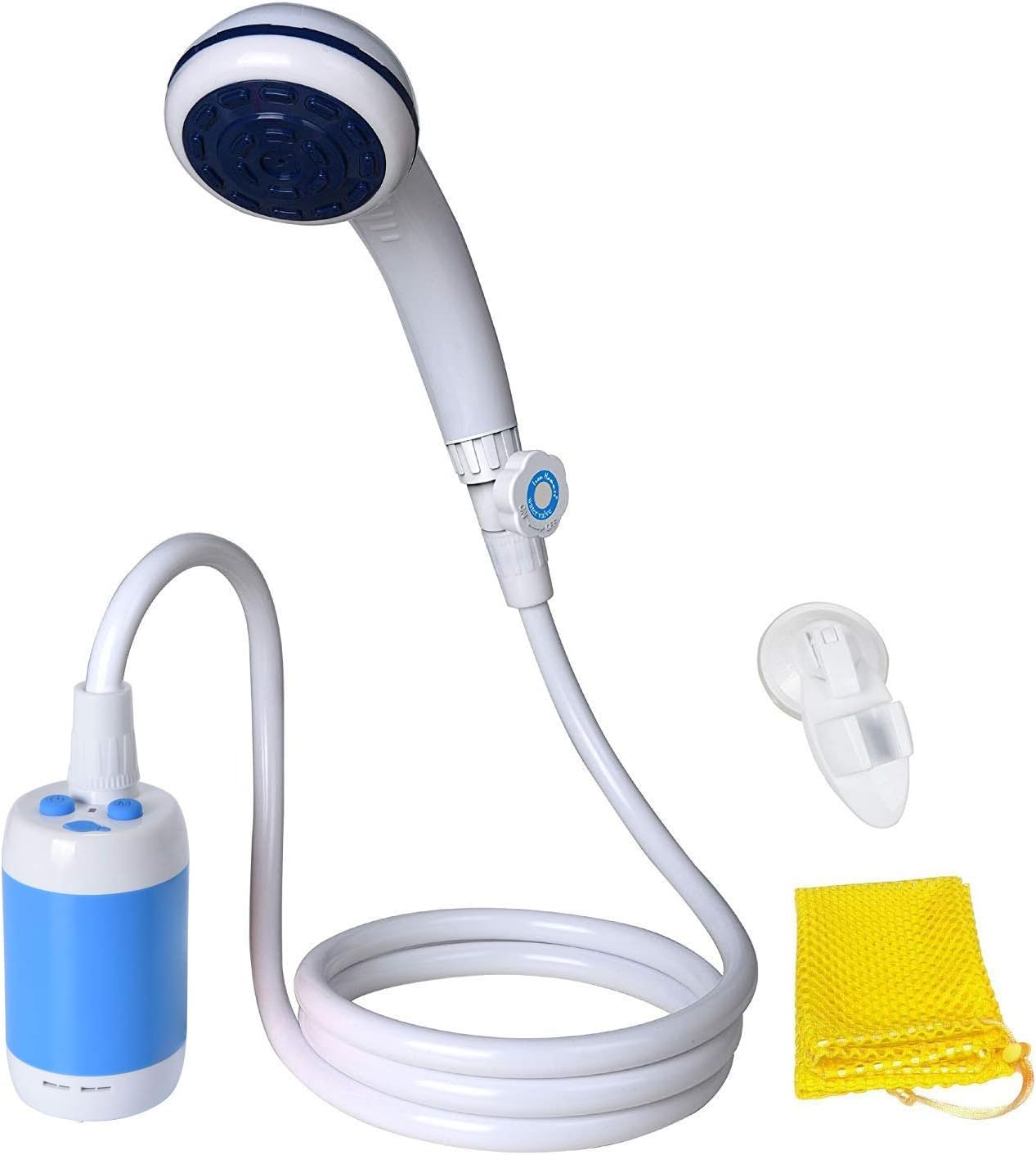 Tragbare Campingdusche Mit Duschkopf, Absperrventil Und Integriertem 4800-mah-akku