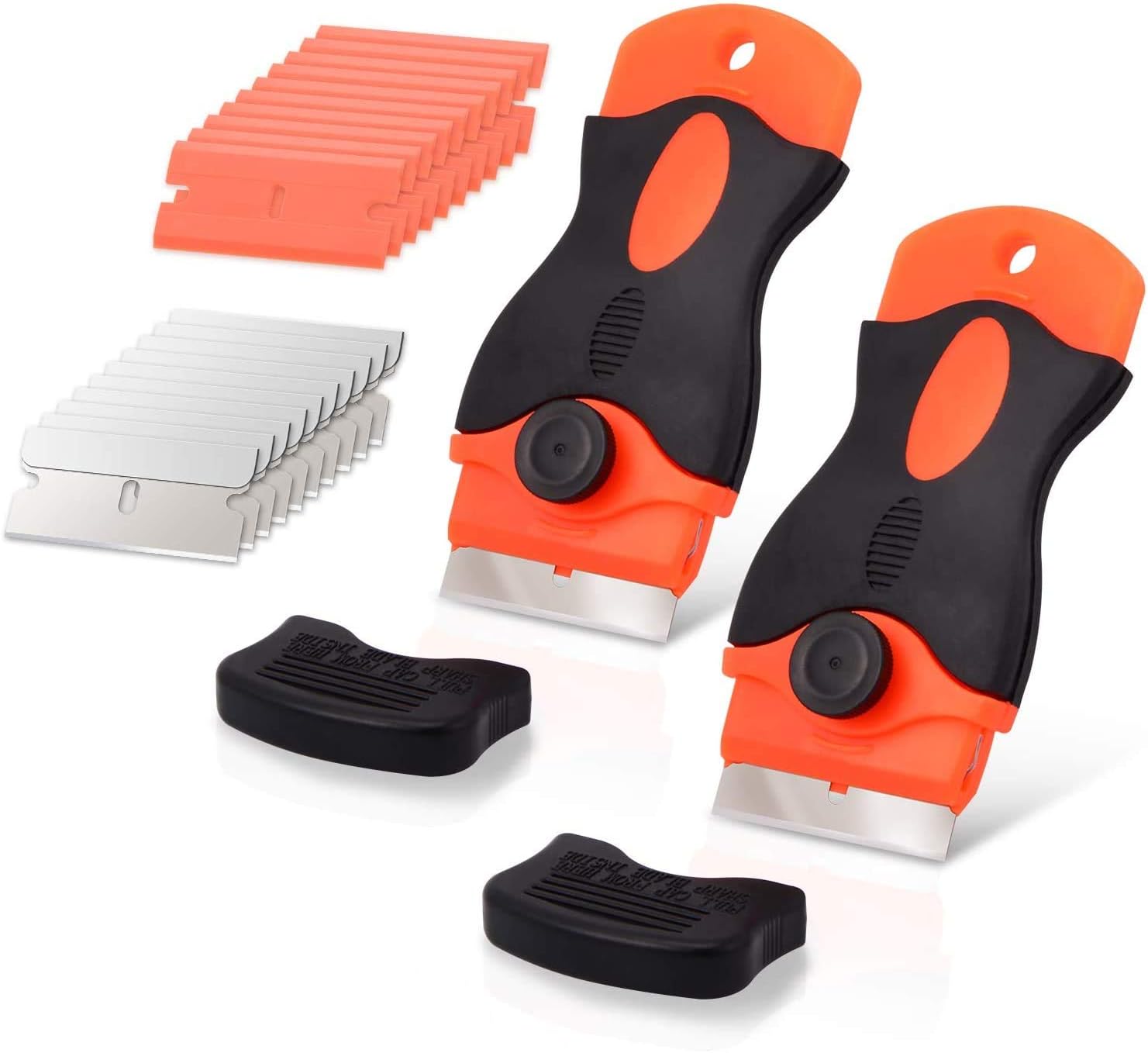 Set Mit 2 Abziehern Für Cerankochfelder, 10 Kunststoffabzieher + 10 Metallklingen, Etikettenentfernungswerkzeug, Orange