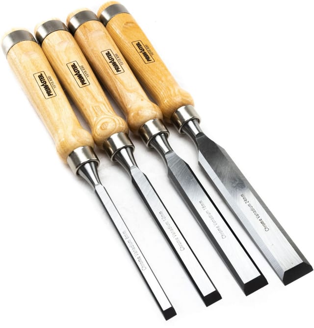 Primaster - Stechbeitel-Set 4tlg. Schnitzwerkzeug Stecheisen Schnitzeisen