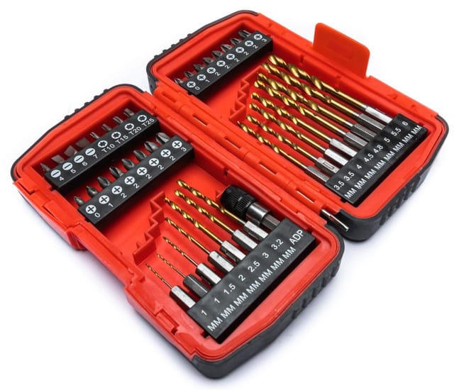TrendLine Bohrer-Bit-Set, 40-teilig 24 Bits, 15 HSS Bohrer-Bits,1 Adapter