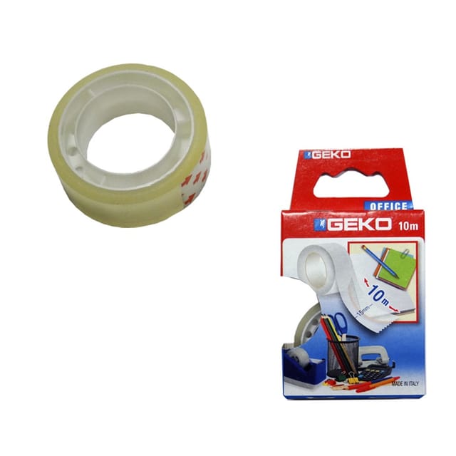 Packung mit 5 Rollen transparentem Klebeband (15 mm x 10 m) + 1 EDM-Abroller