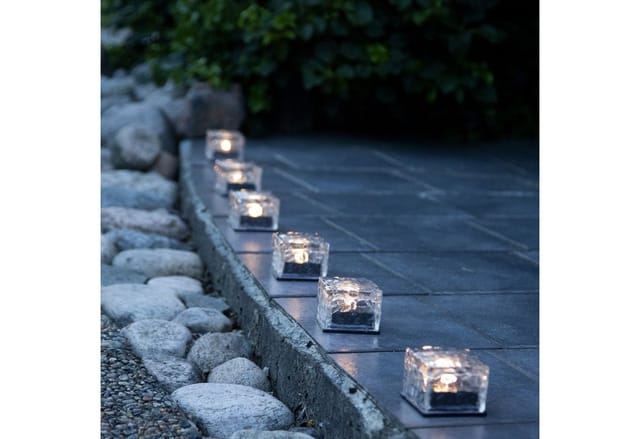 Trading Solar Dekoleuchte Icecube, led, 3er Set, kleine Eis-Würfel, Outdoor, Warmweiß, Dämmerungssensor, 7 cm - Star
