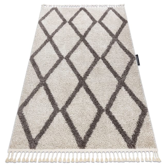 Rugsx - Teppich berber troik sahne Franse berber marokkanisch shaggy beige 140x190 cm