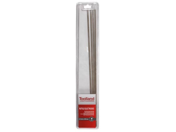 Toolland Rutil-Schweißelektroden Ø2,5 x 350 mm, ideal für alle Schweißpositionen, 4 Stück