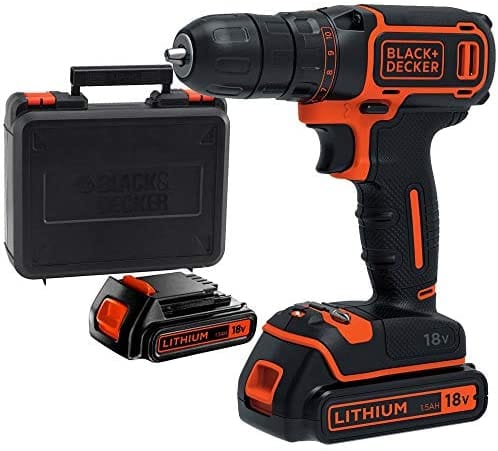 Black&decker - black+decker Werkzeug - 18V Akku-Bohrschrauber, 2x 1,5 Ah Li-Ion Akku, Ladegerät BDCDC18KB-QW