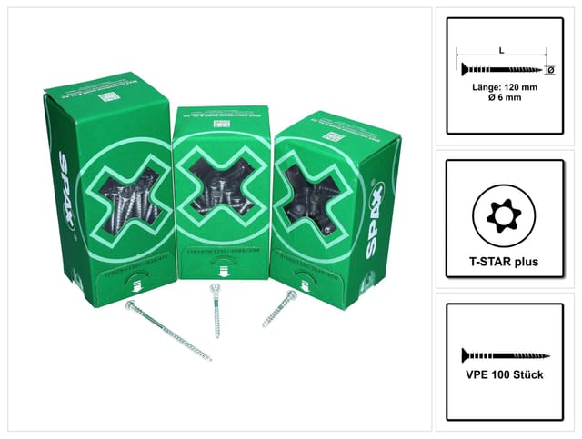 Spax - 6x120 Justierschraube Flachkopf T-Star Plus T30 Halterillen 4Cut Wirox