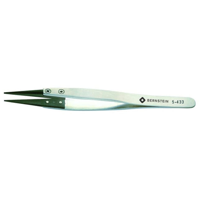 Bernstein Tools for Electronics 5-433 Präzisionspinzette Stumpf, schmal 125 mm