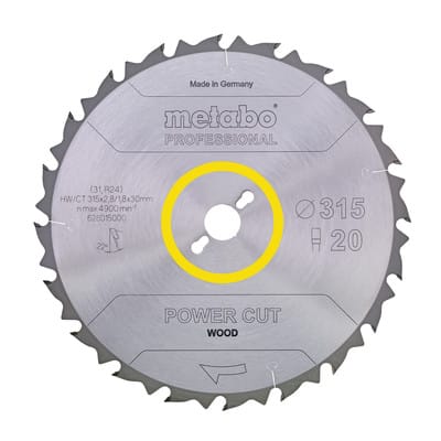 Zubehör - Sägeblatt Holz 315x30 mm, 20 Zähne 628015000 - Metabo