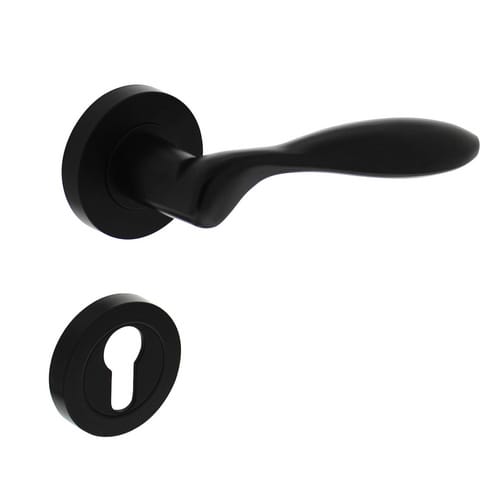 Intersteel - Türdrücker George auf Rosette ø52x10 mm mit PZ-Rosetten Schwarz