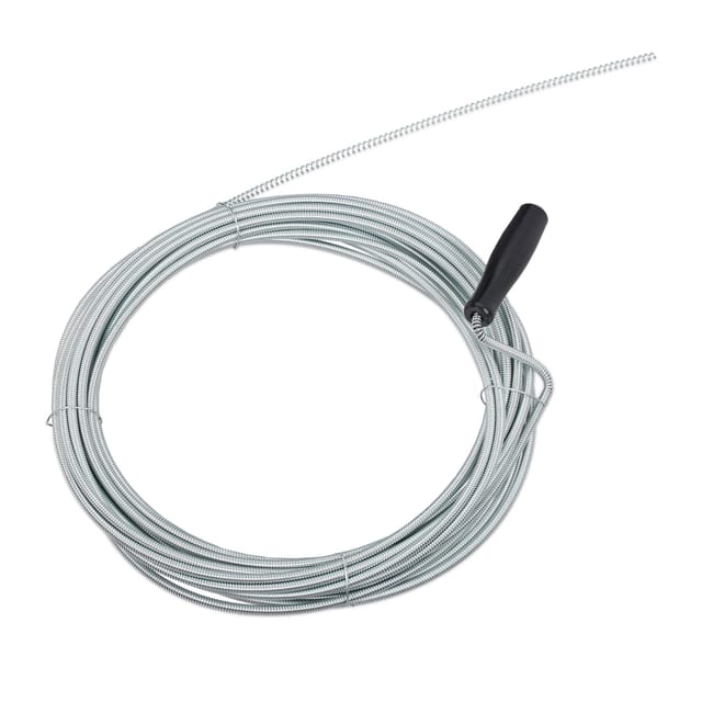 Relaxdays - 2 x Rohrreinigungsspirale 10m, mechanische Rohrreinigung, Abflussspirale wc, Dusche, Waschbecken, ø 5mm, silber