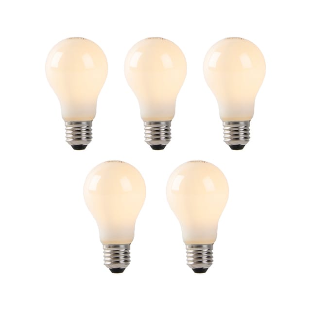Set mit 5 E27-LED-Lampen, Opalglas, 1 w, 80 lm, 2200 k
