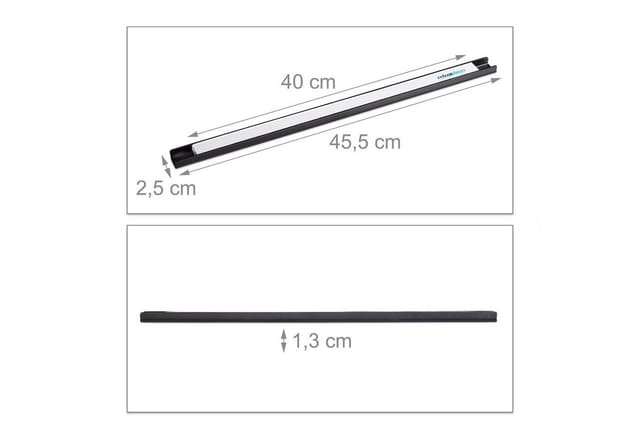 Magnetleiste 3er Set, für Werkzeug, stark magnetisch, Werkstatt, Garage, Büro, 45 cm lang, Stahl, schwarz/weiß - Relaxdays