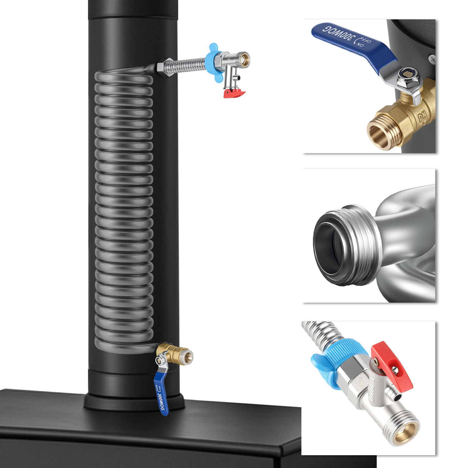 Tolletour Ofenrohr Ø 120 Mm Mit Wärmetauscher Zur Wassererwärmung