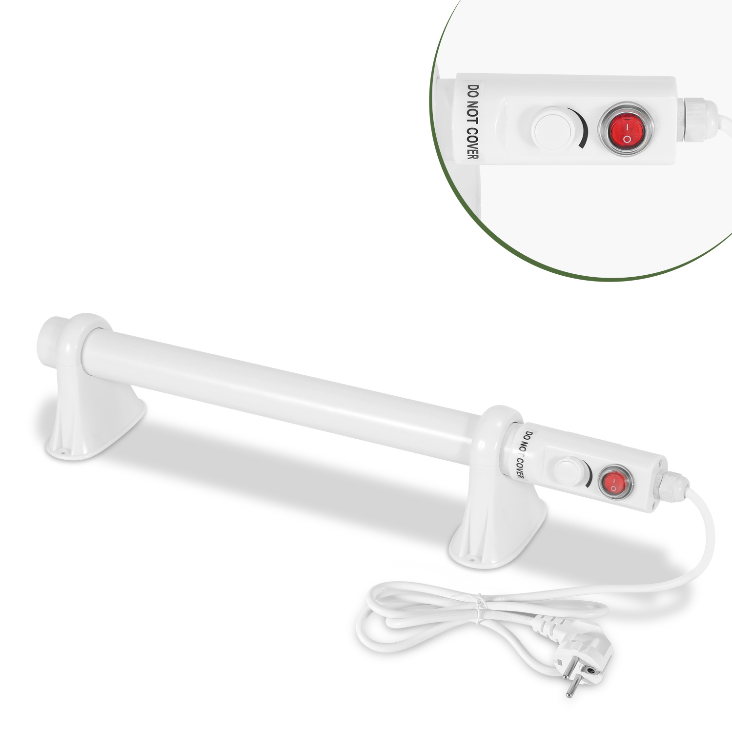 Tolletour Gewächshausheizung 55w, Regelbar 0–90 °c, Mit 3000w Digital-thermostat, 500 Mm