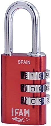 Ifam - Vorhängeschloss col combi30. rot. 30mm. Bogen ø5mm. mit Kombination.