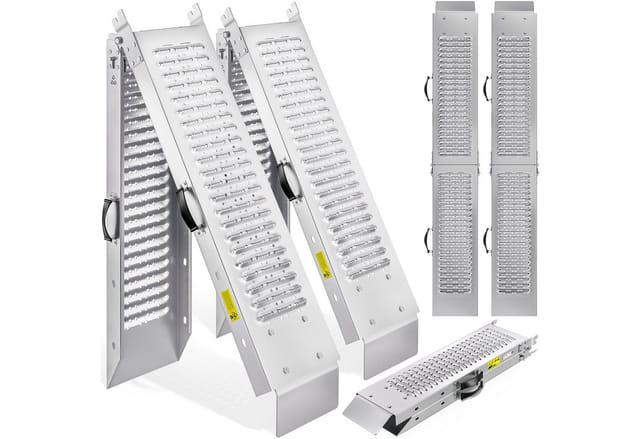2x Auffahrrampen 400kg klappbar Laderampe verzinkter Stahl rutschfeste Oberfläche Auffahrschiene Laderampe pkw - Monzana