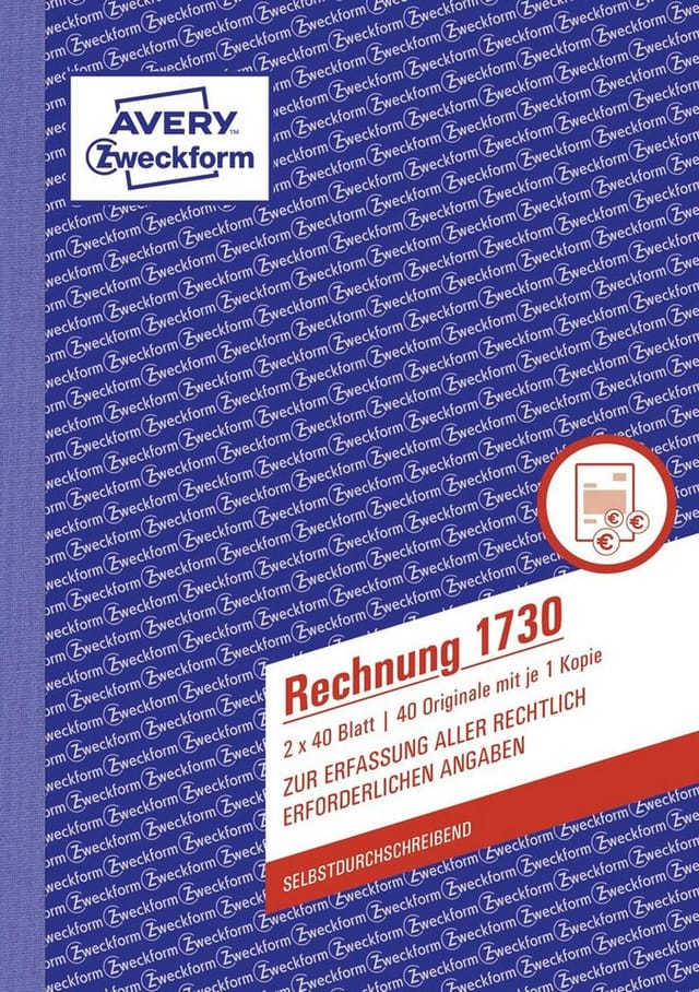 Avery Zweckform - Rechnung Formular Papierformat: din A5 Anzahl der Durchschläge: 1 Durchschlag