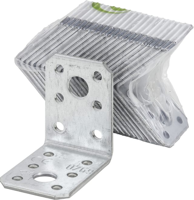 Winkelverbinder Lochwinkel verzinkt, 9 x 9 x 6,5 cm, 20 Stück - Vormann