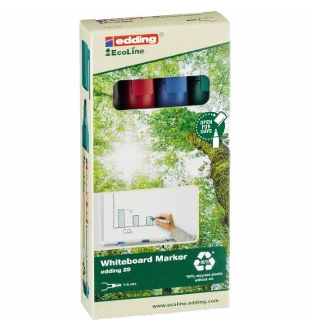 Edding - Whiteboardmarker 29 EcoLine 1-5mm farbig sortiert 4 St./Pack.