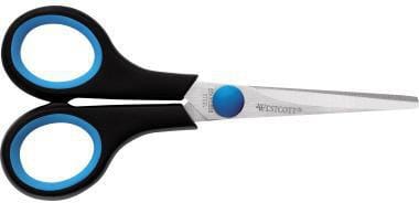 Universalschere Easy Grip 140mm Linkshänder Stahl schwarz/blau